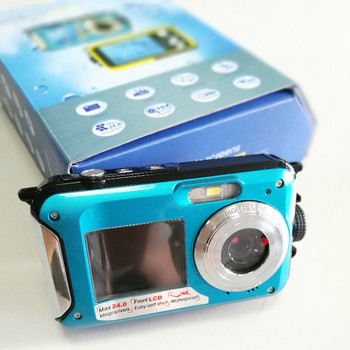 工廠直銷雙屏防水數(shù)碼相機 2400萬微距高清水下攝影機，支持一件代發(fā)及攝影攝像服務(wù)